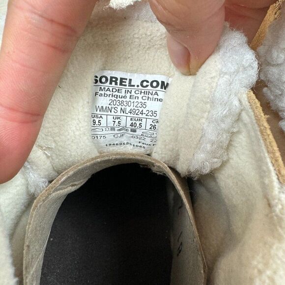 Sorel Evie Cozy Lace Bootie Womens 9.5 Tan Tawny Buff/Wood - Picture 6 of 9